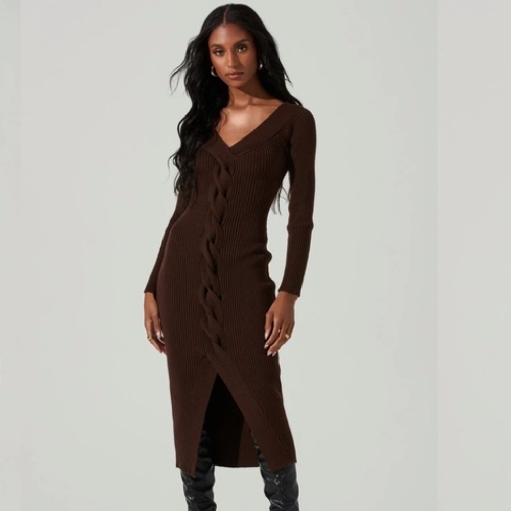 Astr the label brown sweater dress sz M